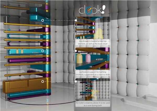 “Clock!” bathroom concept by Ana Marta