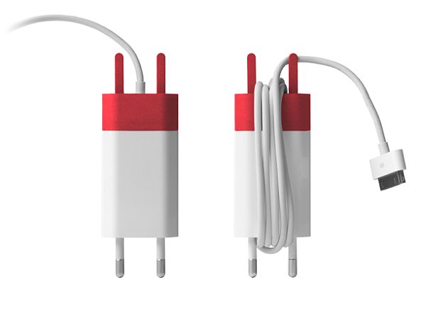 iPhone charger into a cable winder