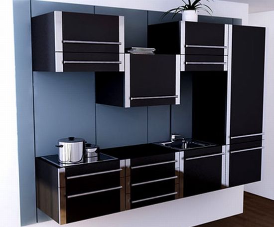Sliding Kitchen cabinet system maximizing small spaces ...