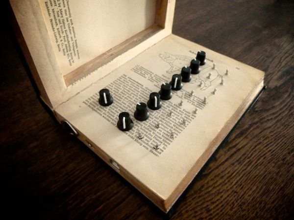 Synth in a Book with MeeBlip synthesizer