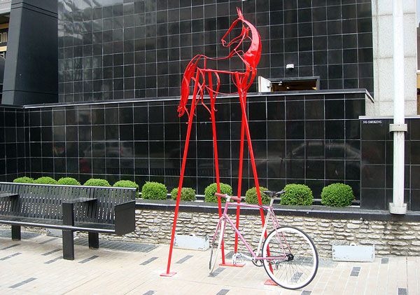 Red horse bike rack