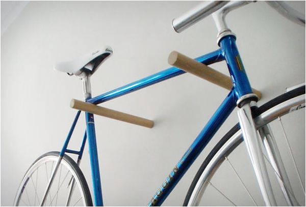 Wooden bike hooks