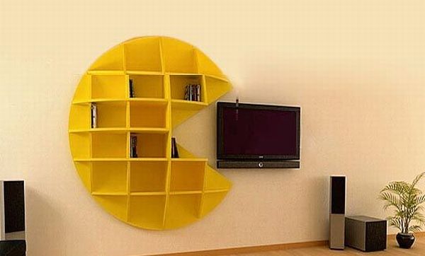 Bookcase Design Inspired by the Pac Man Game