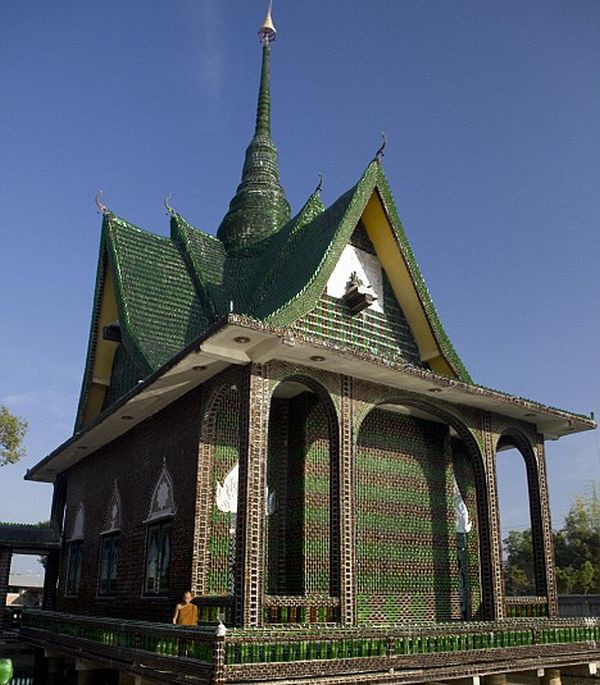 Buddhist Temple Built from Beer Bottles
