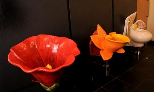 Flower-Shaped Urinals at English Country Garden Center