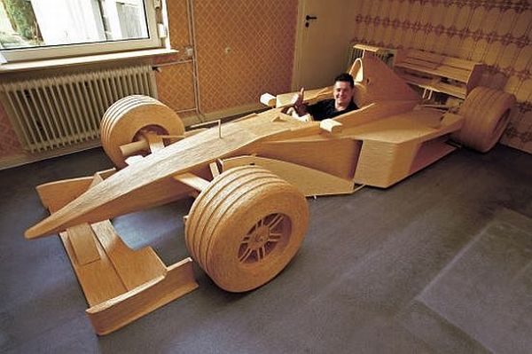 Full Scale Mercedes F1 made from Matchsticks