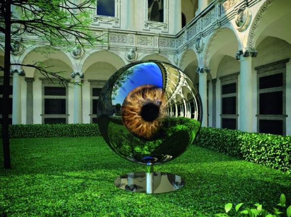 Moving Reflective Eyeball Sculpture