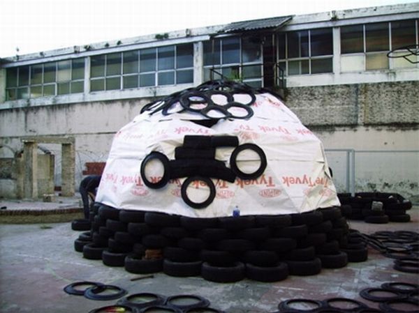 Recycled tires home