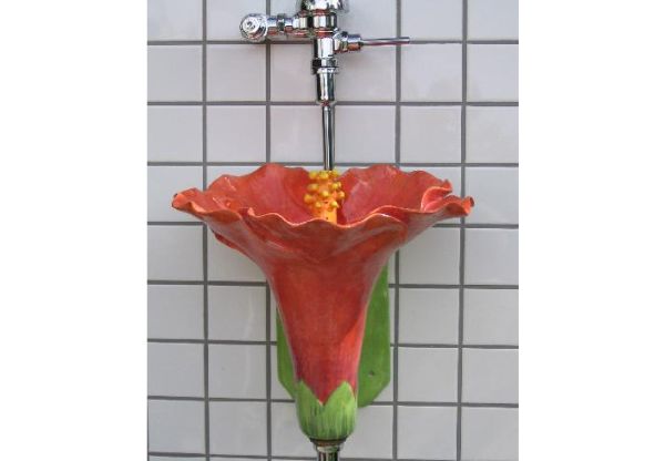 Red Hibiscus Urinal