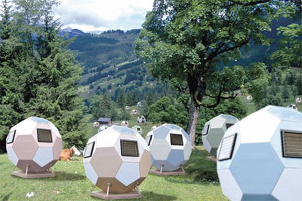 Soccer Ball-Shaped Floating Houses