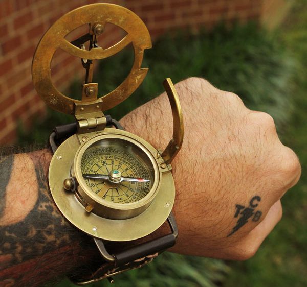Steampunk Wrist Compass and Sundial